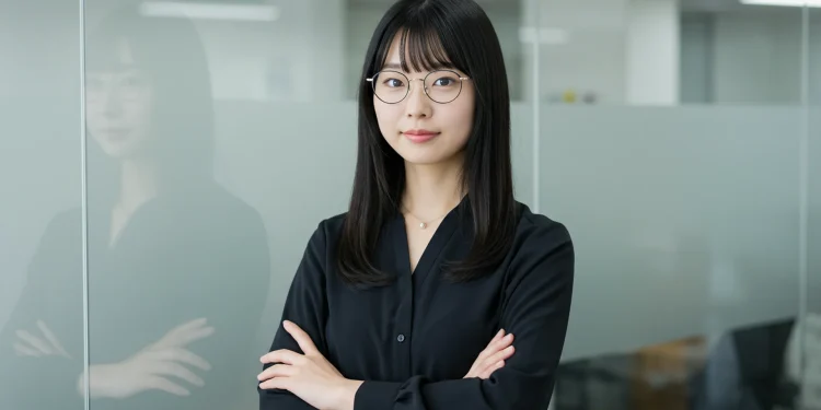 Woman Office Portrait Glasses Confident