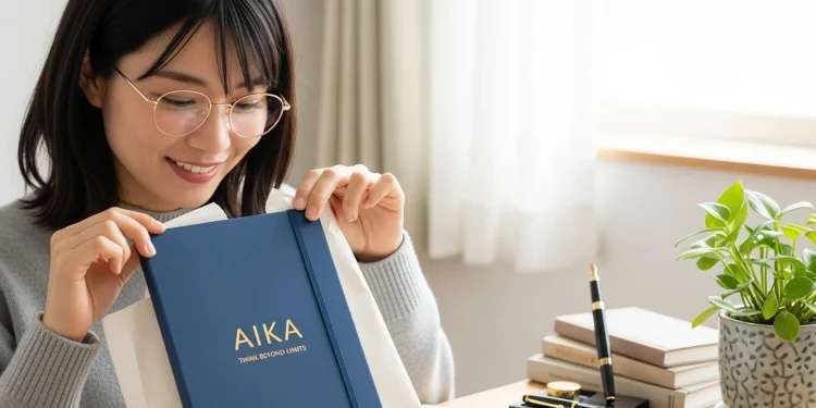 Woman Opening Notebook Aika Gift