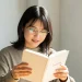 Woman Reading Book Glasses Interior