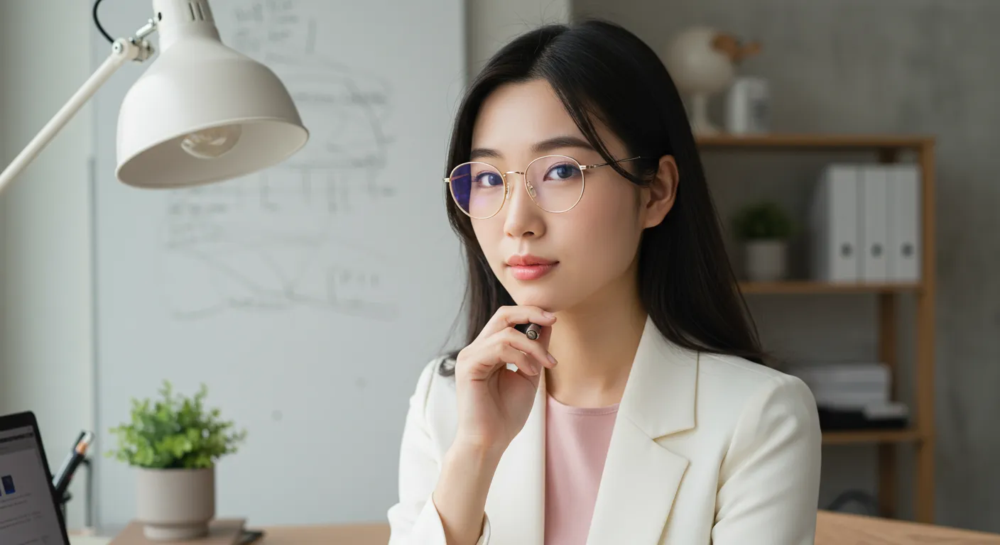 Woman With Glasses In Office Setting