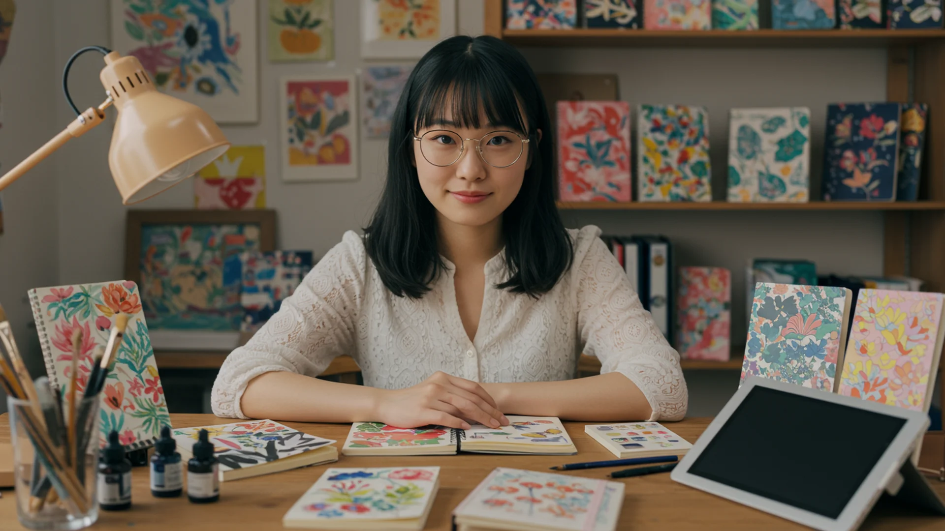 Young Artist Floral Designs Studio Portrait