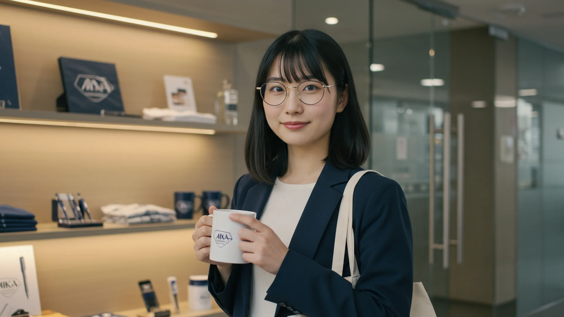 Young Woman Holding Coffee Mug In Office