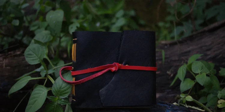 Black Leather Journal Red Closure Custom Notebook Personalized Journal Standard Order 1