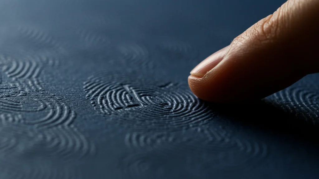 Finger On Fingerprint Scanner Texture Dark Blue