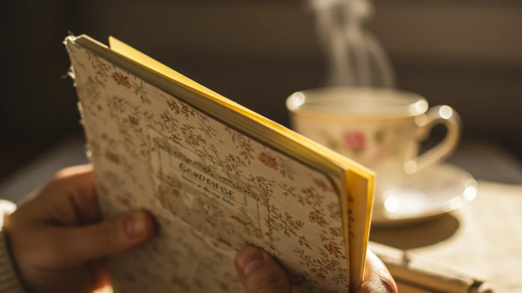 Floral Notebook Tea Cup Reading