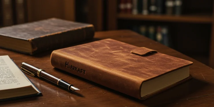Leather Journal With Pen And Books