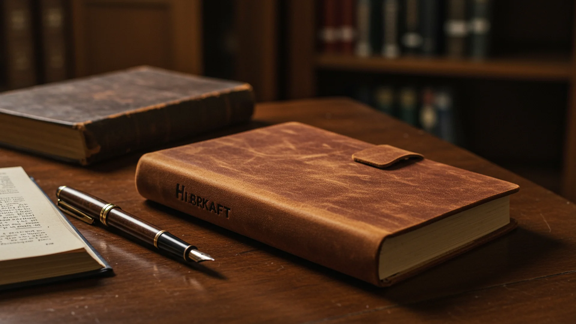 Leather Journal With Pen And Books