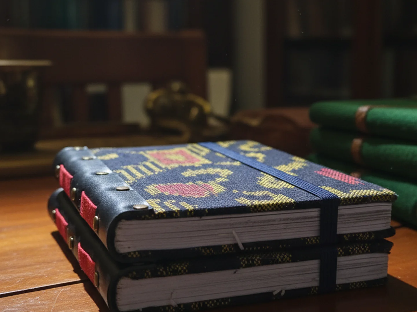 Dua jurnal buatan tangan dengan gaya berbeda diletakkan di atas meja kayu, menunjukkan ragam pilihan personalisasi.