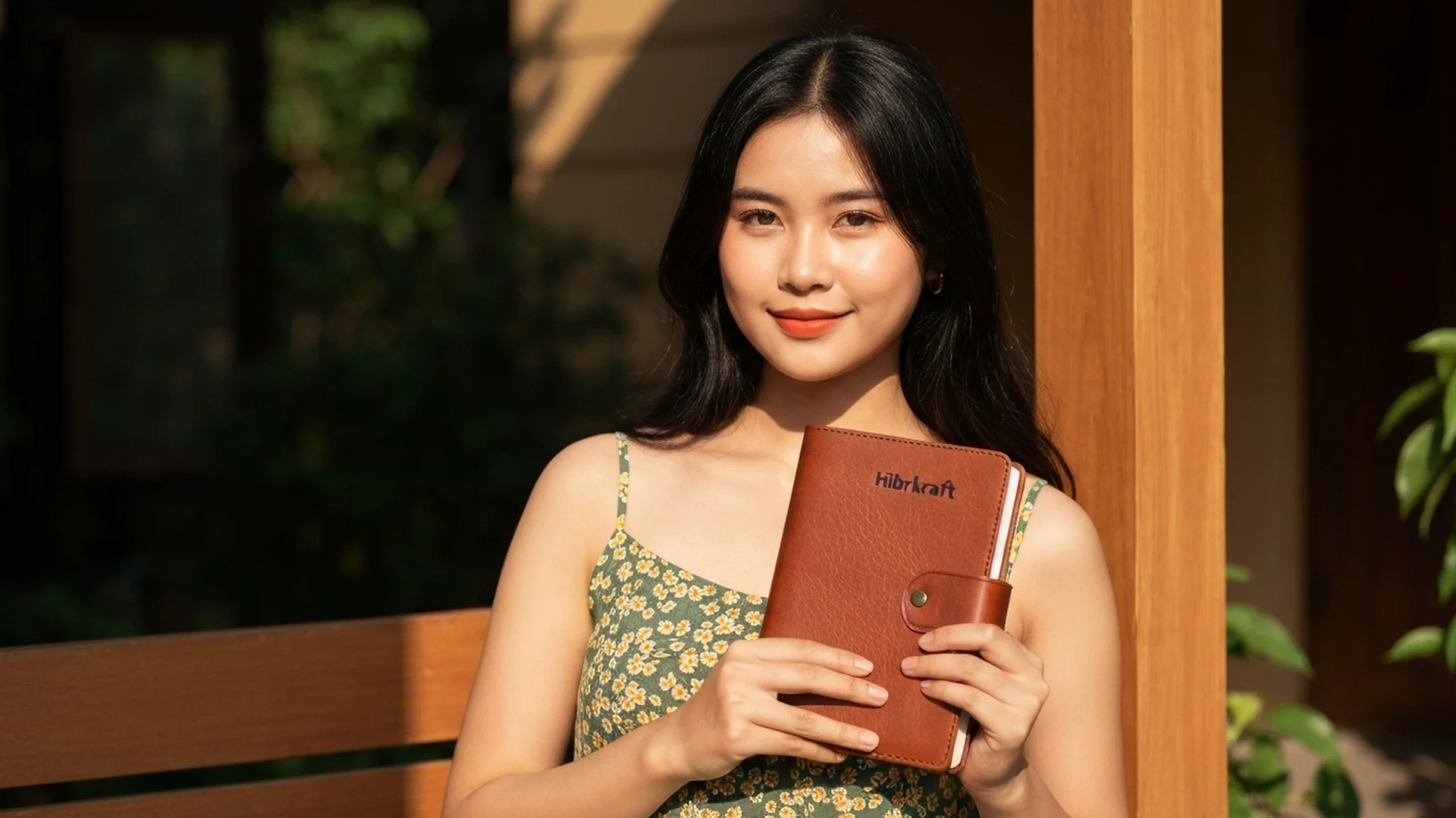 Woman Holding Brown Notebook Outdoor