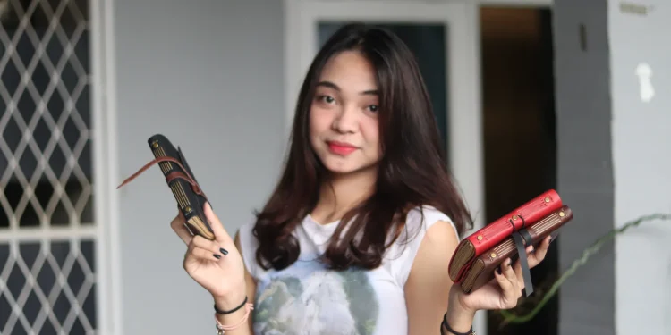 Woman Holding Custom Notebooks Personalized Journal Custom Notebook Standard Order