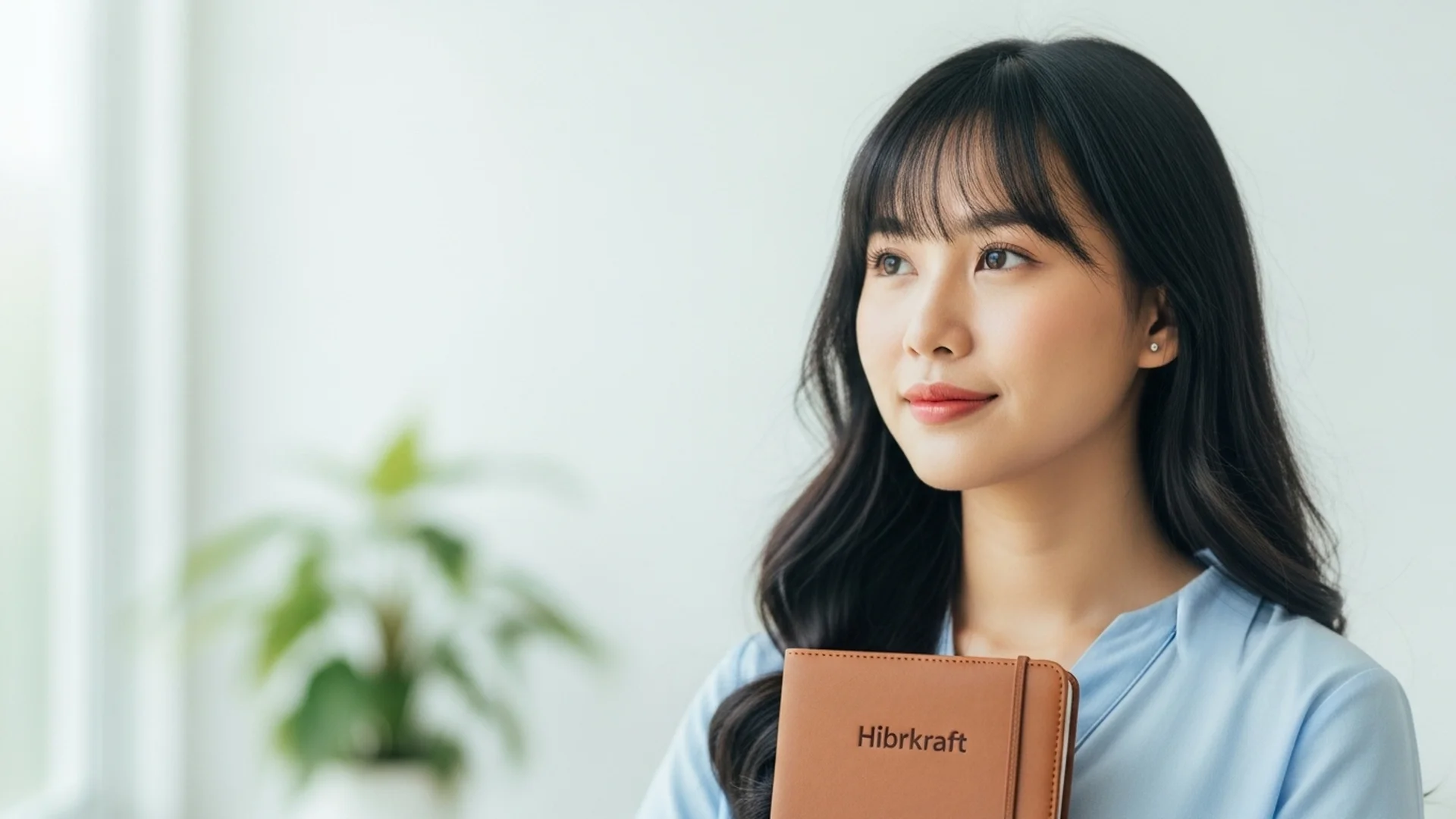 Woman Holding Notebook Hibkraft Portrait