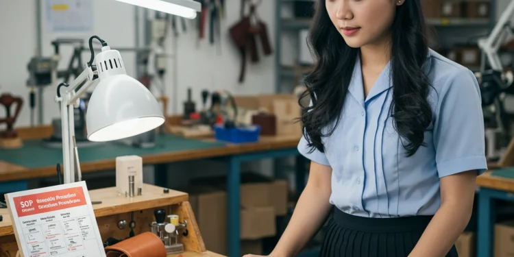 Woman Leather Work Workshop Craft