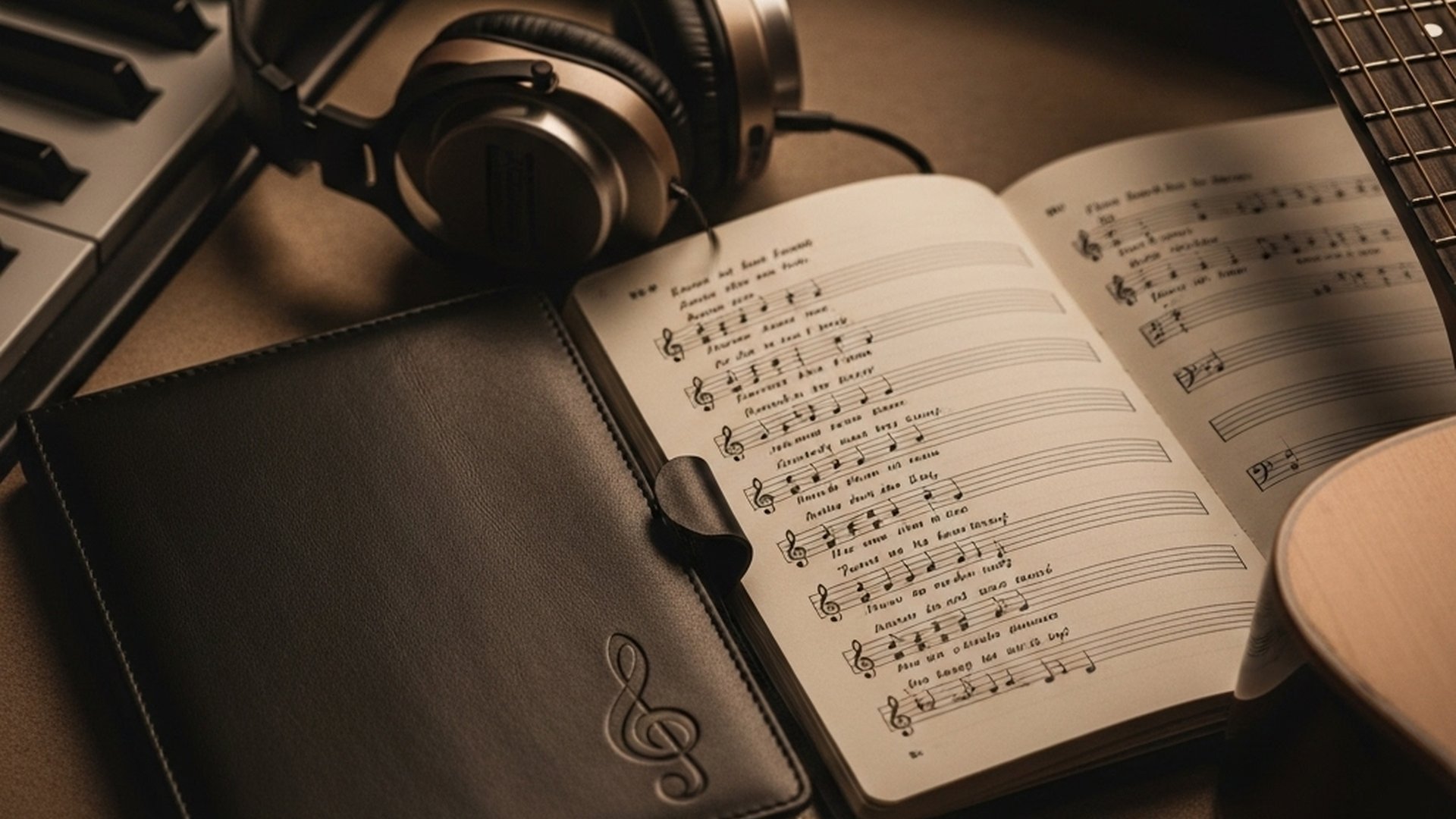 Music Sheet And Instruments Still Life