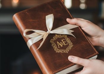 Personalized Leather Journal With Ribbon
