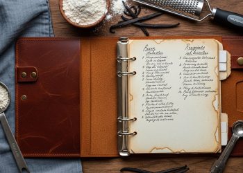 Vintage Recipe Book With Ingredients