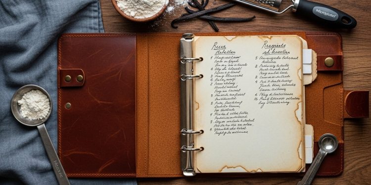 Vintage Recipe Book With Ingredients