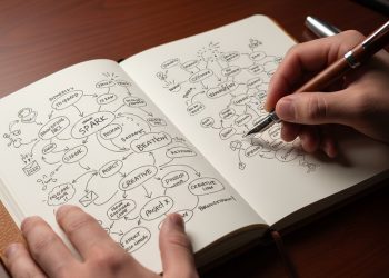 Hand Drawing Mind Map In Notebook