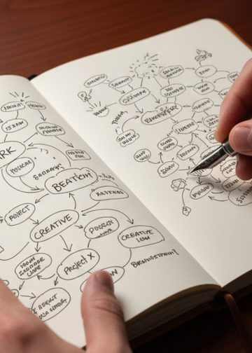 Hand Drawing Mind Map In Notebook