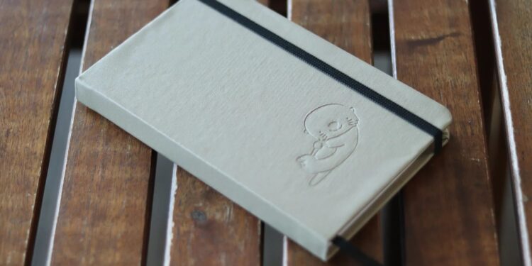 Beige Otter Notebook Elastic Band Custom Notebook Personalized Journal Standard Order