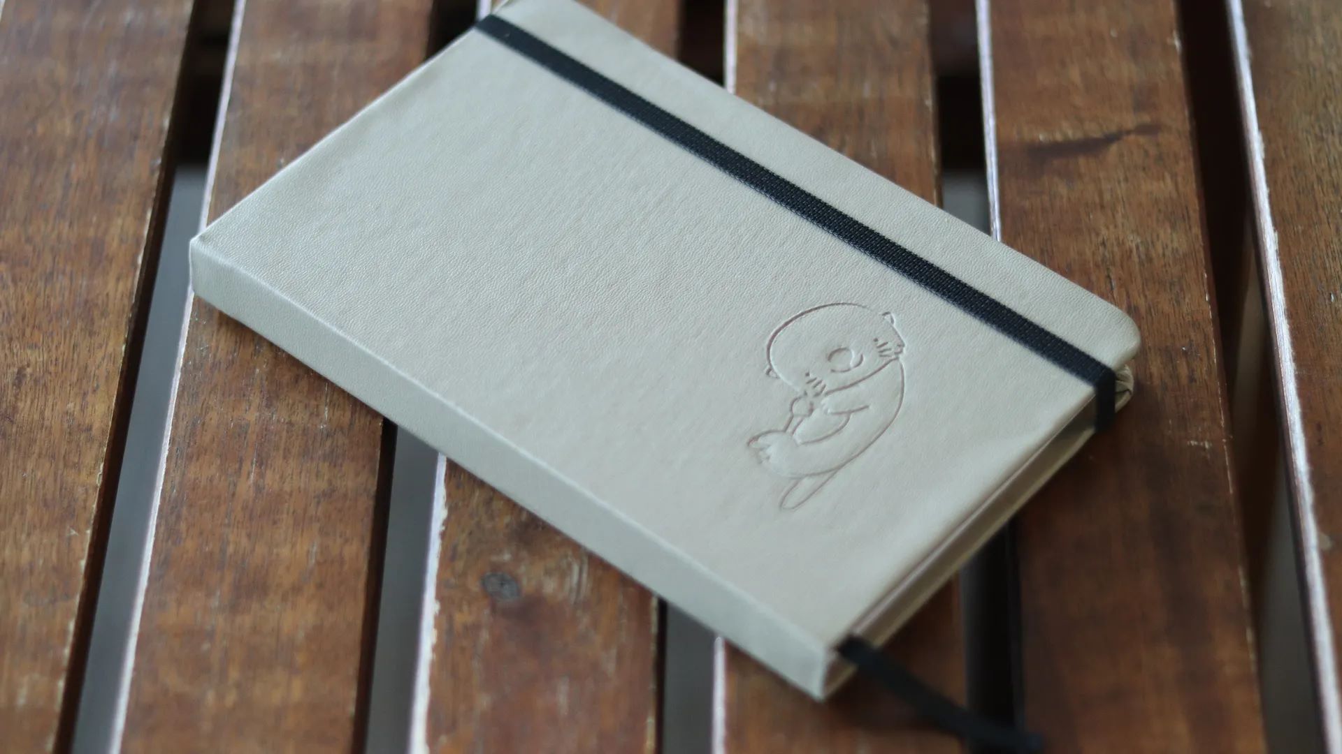 Beige Otter Notebook Elastic Band Custom Notebook Personalized Journal Standard Order