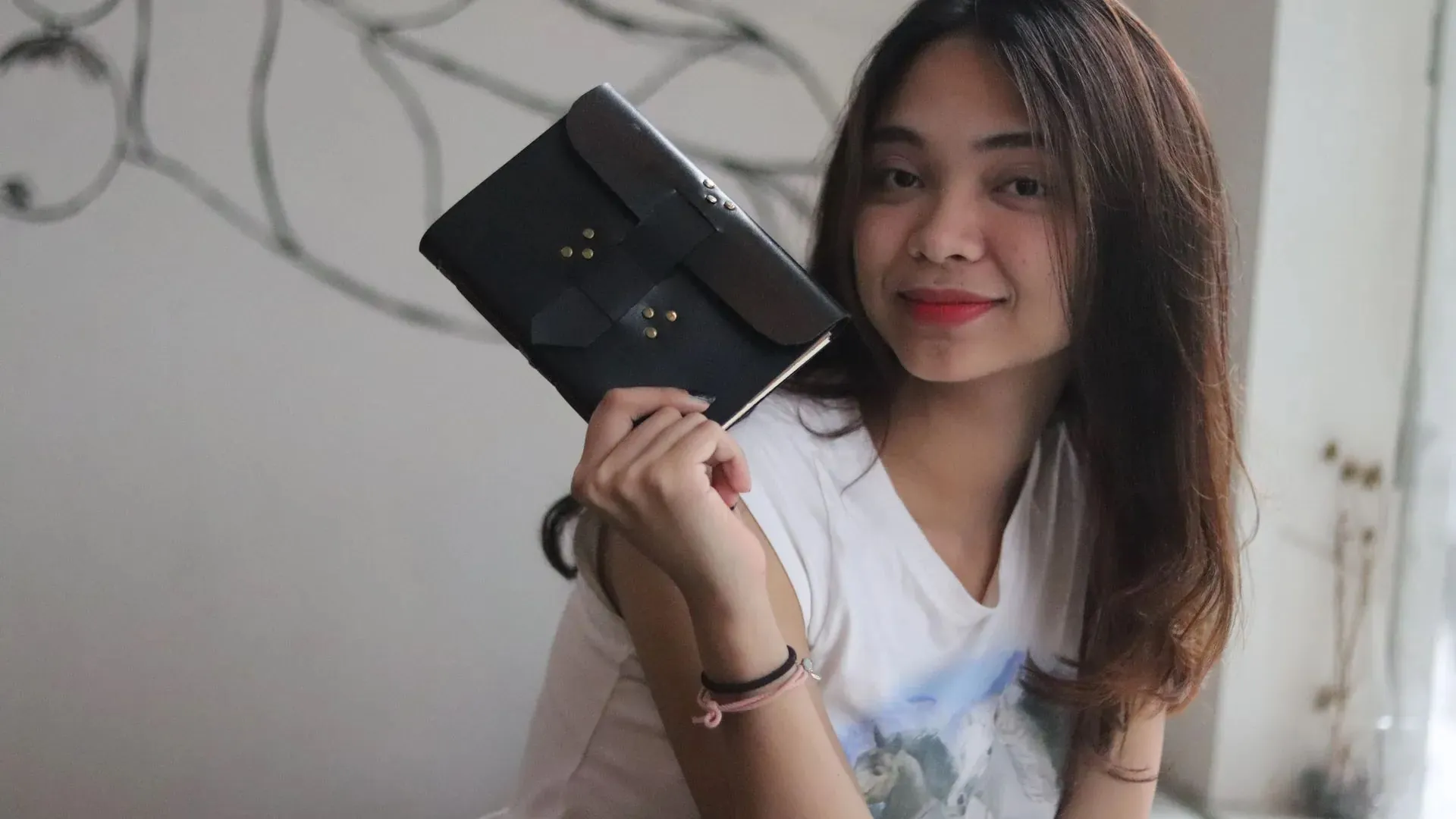 Black Leather Notebook Woman Custom Notebook Personalized Journal Standard Order