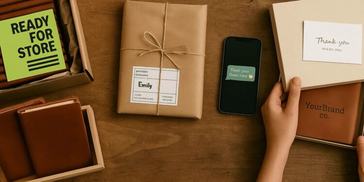 Branded Leather Notebooks Packaging Custom Notebook Personalized Journal Standard Order