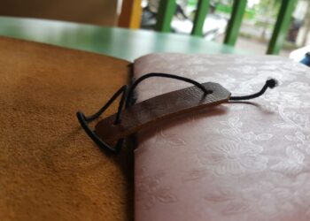 Leather Bound Travel Diary With Tag