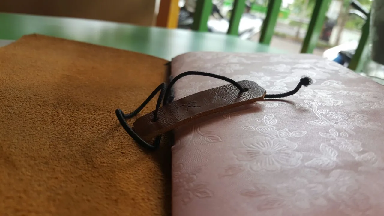 Leather Bound Travel Diary With Tag