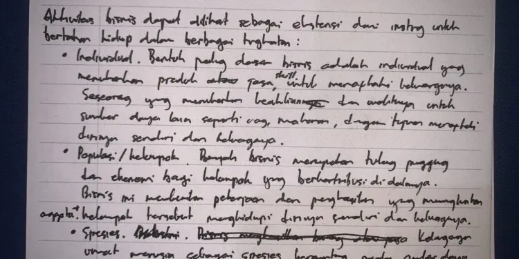 Contoh Zettelkasten: Bisnis Sebagai Naluri Bertahan Hidup