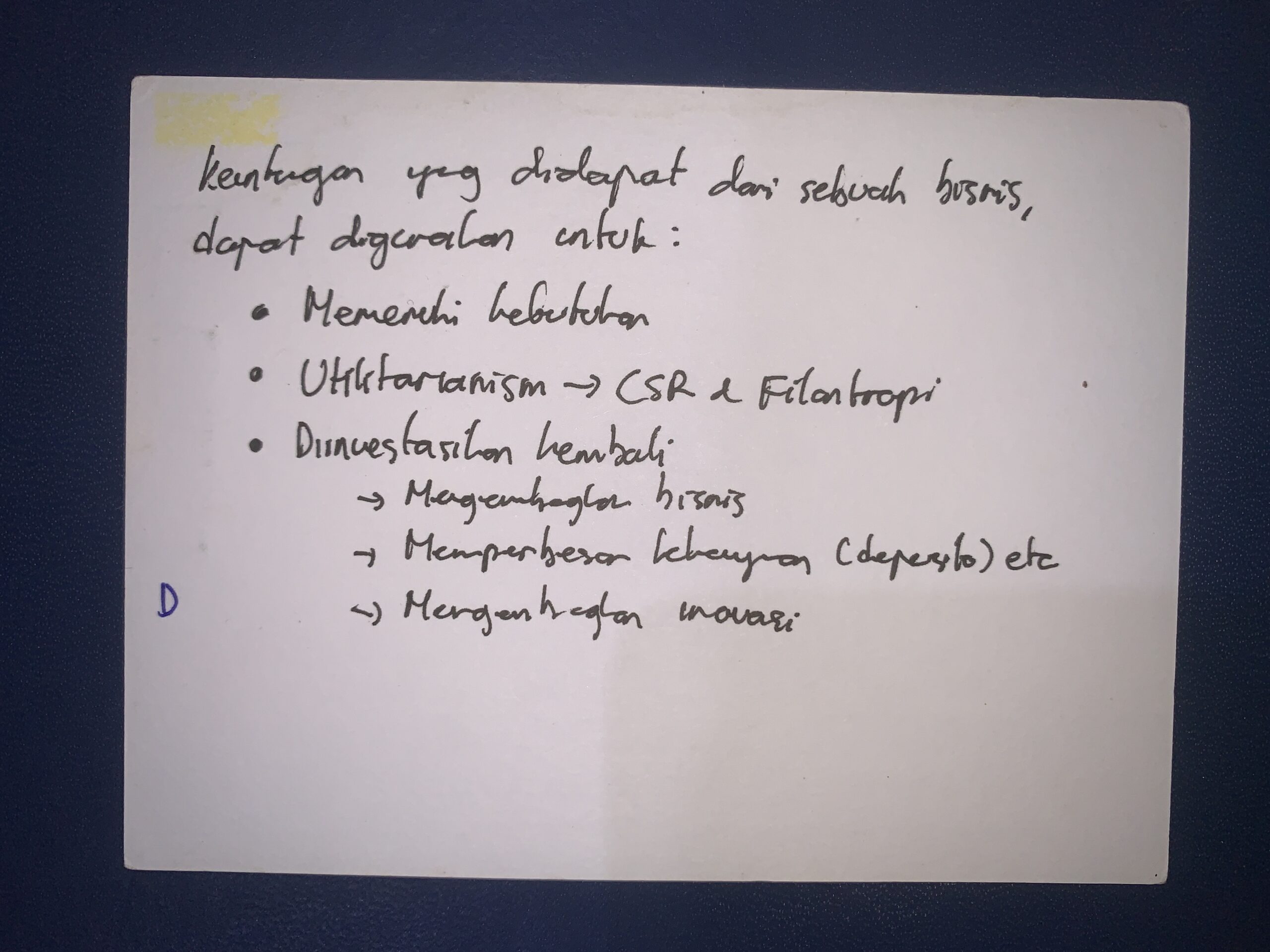 May Business Profit Investment Csr