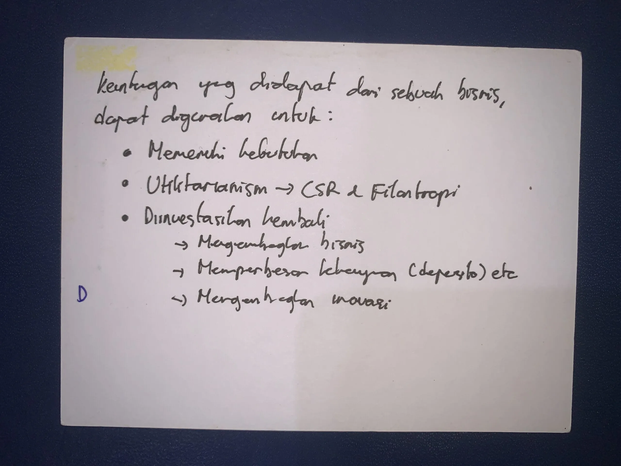May Business Profit Investment Csr