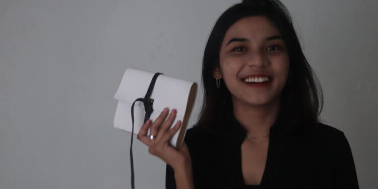 White Notebook Woman Holding Custom Notebook Personalized Journal Standard Order