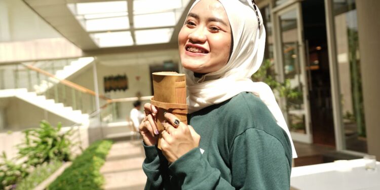 Woman Holding Bamboo Notebook Custom Notebook Personalized Journal Standard Order