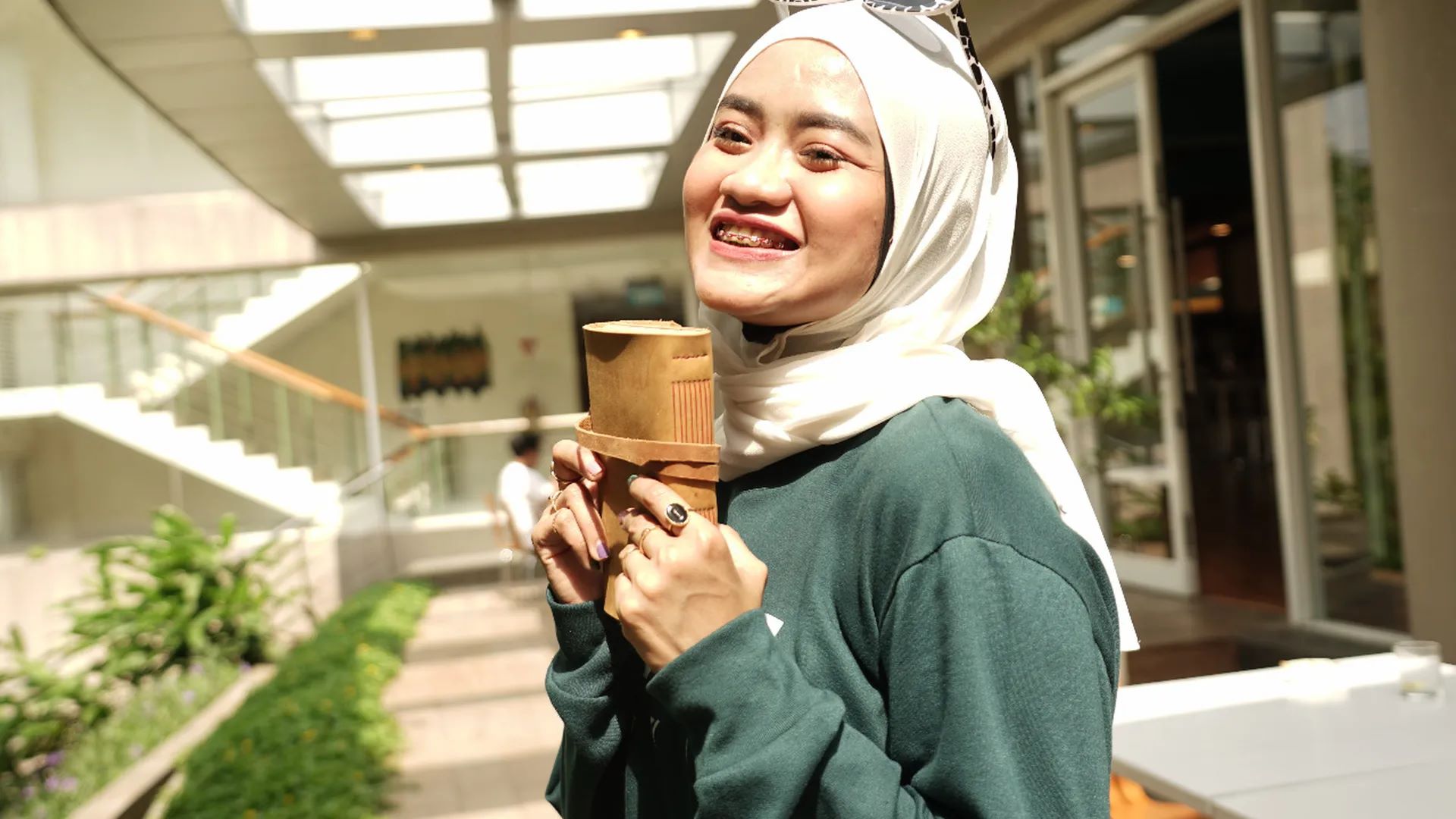 Woman Holding Bamboo Notebook Custom Notebook Personalized Journal Standard Order