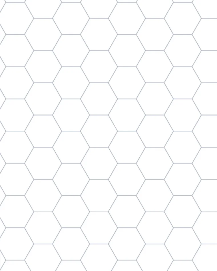 Contoh lembar Kertas Hexagon 6 mm