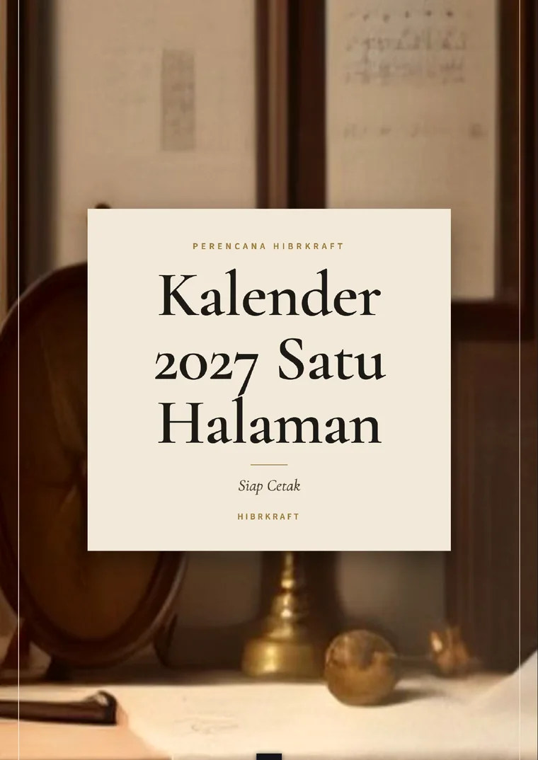 Contoh lembar Kalender 2027 Satu Halaman