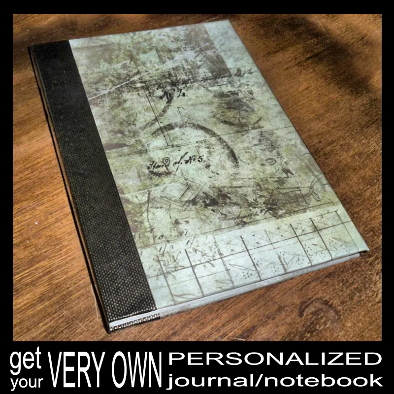 An example of rustic-style advertising material for a personalised journal