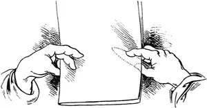 Fig. 7. Memegang lembaran untuk lipatan kedua.
