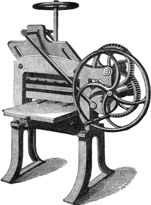Fig. 24. Mesin pemotong tepi dengan roda gila dari Dietz & Listing di Leipzig.