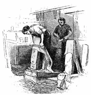 Fig. 9 SHAVING LEATHER (Old method)