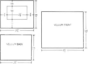 Plate IX. The completed mount showing the location of the calendar, and the two pieces of vellum.