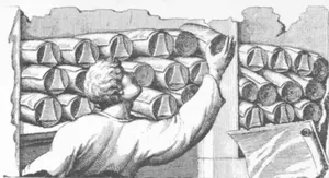Fig. 11. A Roman taking down a roll from its place in a library.