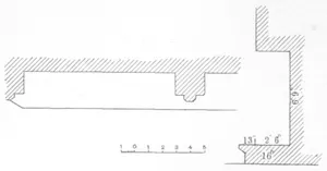 Fig. 20. Groundplan and elevation of the book-recesses in the cloister of Worcester Cathedral.
