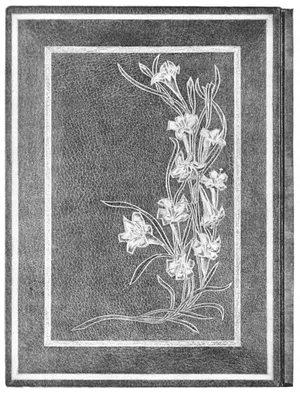 Memorial Volume—Doublé Royal Purple Levant. Floral design inlaid and hand colored.