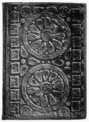 1. Blind-stamped leather binding of the Winchester Domesday Book . English, 12th Century.