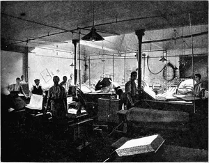 Fig. 9. —Interior of Paper Mill for Hand-made Paper (R. Batchelor & Sons).