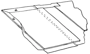 Fig. 19. Half cloth cover showing turn-ins at a.