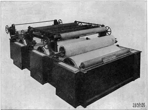 CYLINDER VATS, MADE BY THE PUSEY & JONES CO. The felts which convey the paper are omitted so as to get a clearer view of the molds.