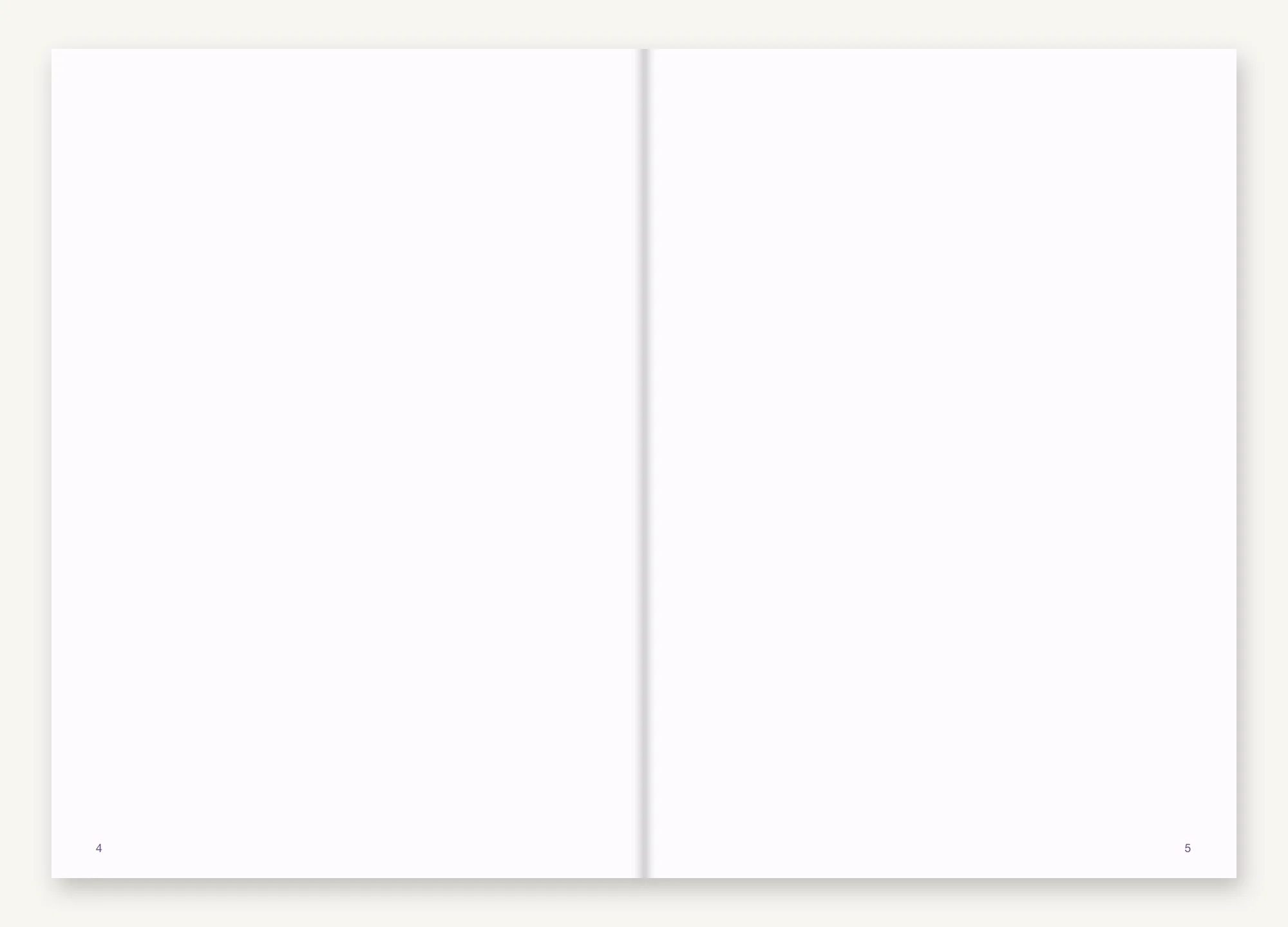 An opening of Blank Insert: two facing white pages carrying nothing at all except a small page number in the outer corner.