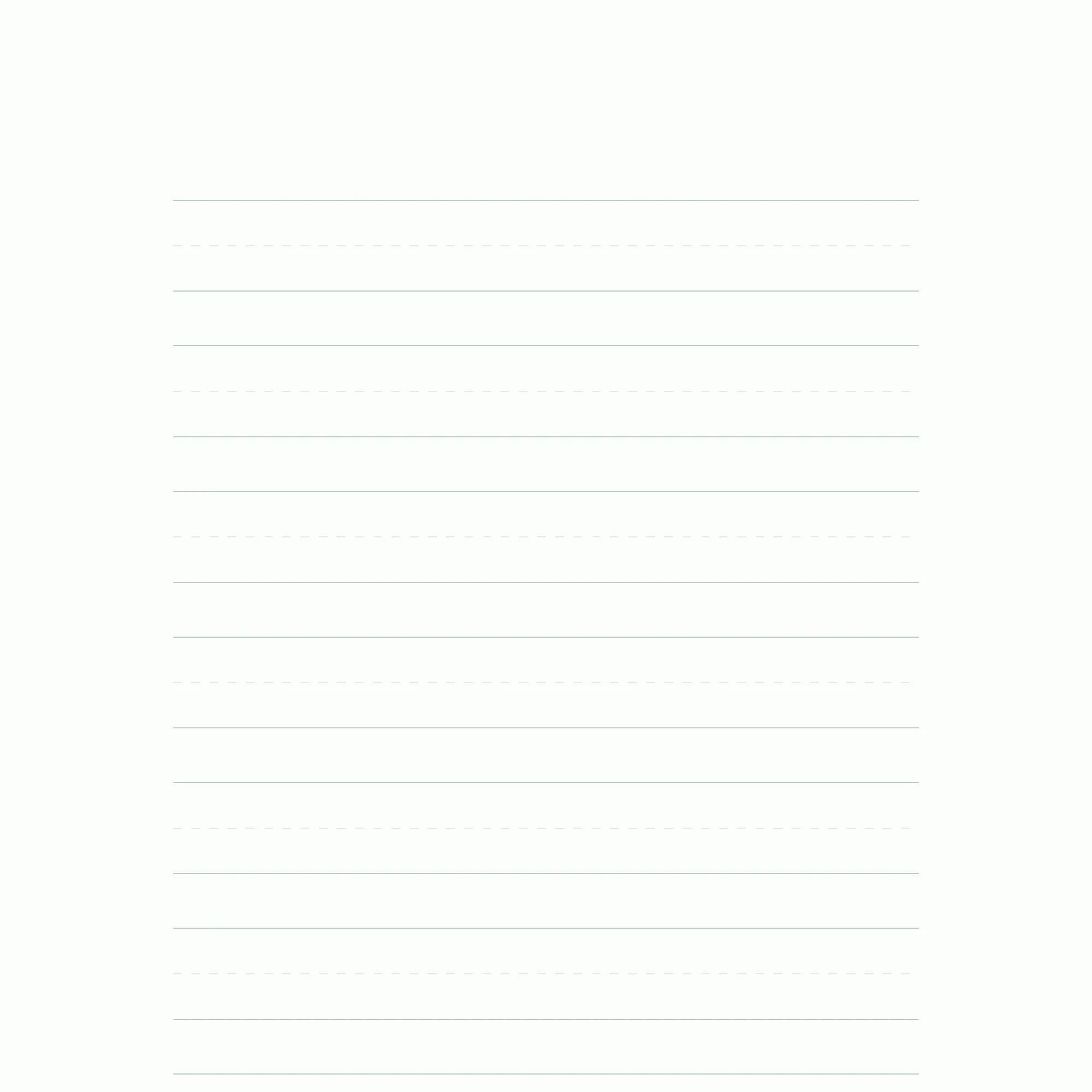 A close view of the handwriting ruling: a baseline with lighter guide lines above it, repeating down the page.